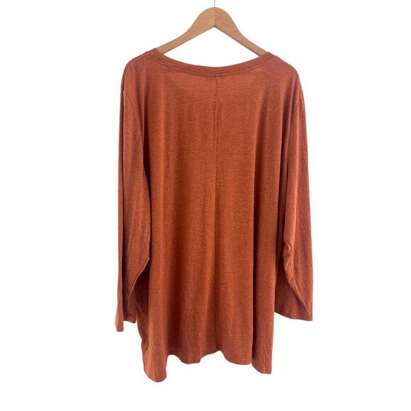 Brown Orange Smiling Pumpkin Jack-O-Lantern Soft Top Shirt Size 28 4X Halloween - Picture 3 of 6